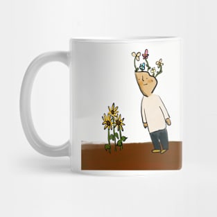 Flower Boy and Sunflowers Mug